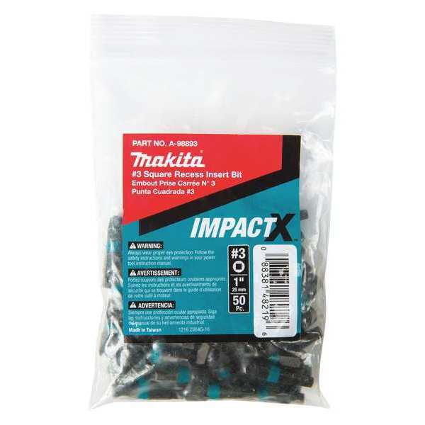 Makita SQ3, Square, Insert Bit, PK50 A-98893