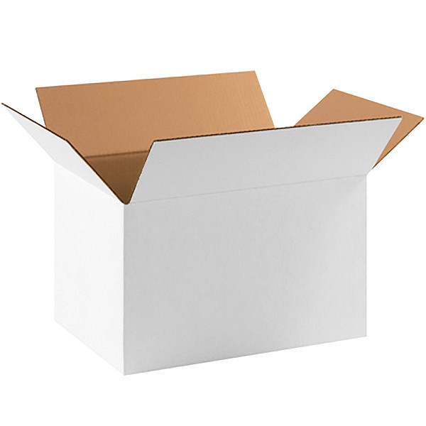 Zoro Select Corrugated Boxes, 17 1/4" x 11 1/4" x 10", White, 25/Bundle 22XL65