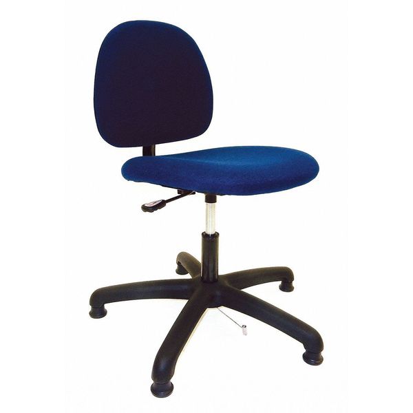 Shopsol Desk Chair, Fabric, 16" to 21" Height, Blue 1010452