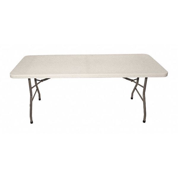 Shopsol Rectangle Folding Table, 30" W, 72" L, 29" H, Polyethylene Top, White 97002045