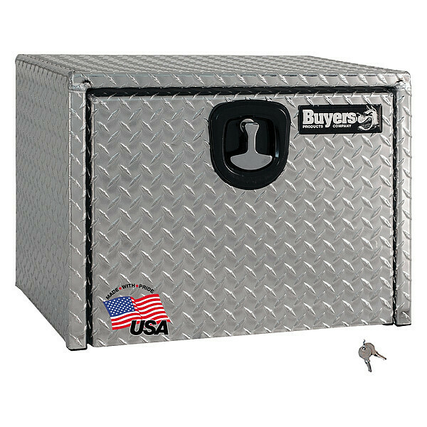 Buyers Products 24x24x30 Inch Diamond Tread Aluminum Underbody Truck Box with 3-Pt. Latch 1735133