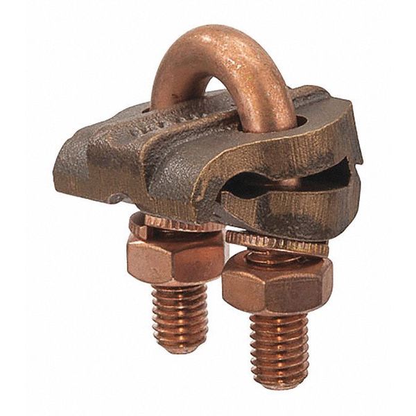 Heavy Duty Bronze U-Bolt Clamp, 3″ Pipe, 250-2/0 AWG, for Burial