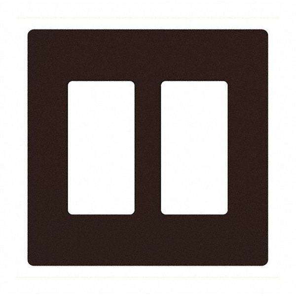 Lutron Designer Wall Plates, Number of Gangs: 2 Thermoset, Gloss Finish, Brown CW-2-BR