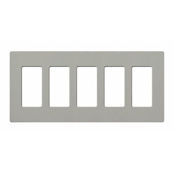 Lutron Designer Wall Plates, Number of Gangs: 5 Gloss Finish, Gray CW-5-GR