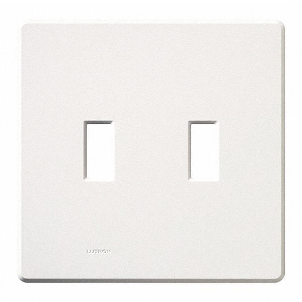 Lutron Traditional Fassada Wall Plates, Number of Gangs: 2 Gloss Finish, White FG-2-WH