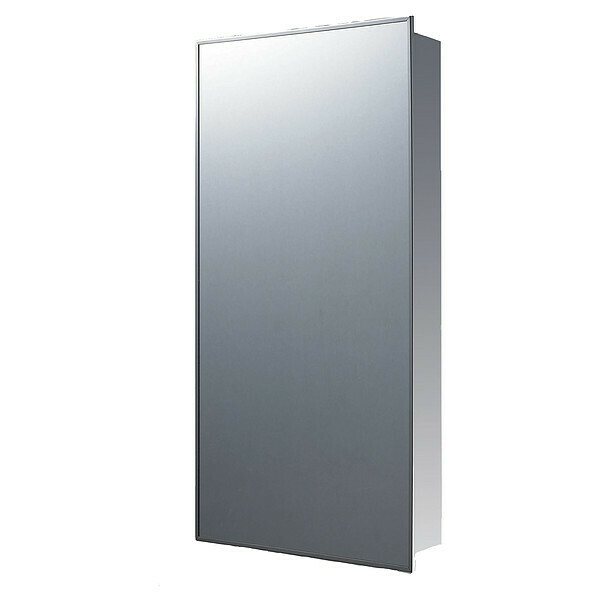 Ketcham Cabinets Builders Grade Series Surface Mounted Standard Medicine Cabinet Stainless Steel Framed 16x22