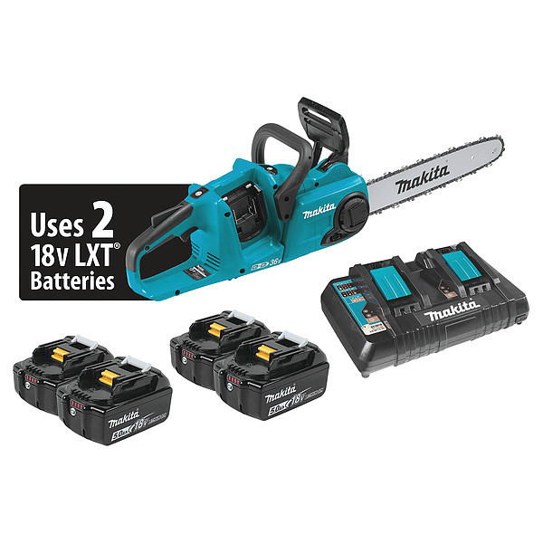 Makita Cordless 14" Brushless Chain Saw Kit 18V X2 (36V) LXT(R) w/ 4 Batteries XCU03PT1