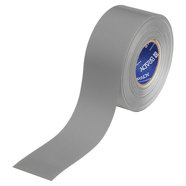 Brady Floor Marking Tape, Gray, 3"W, 100ft 177078