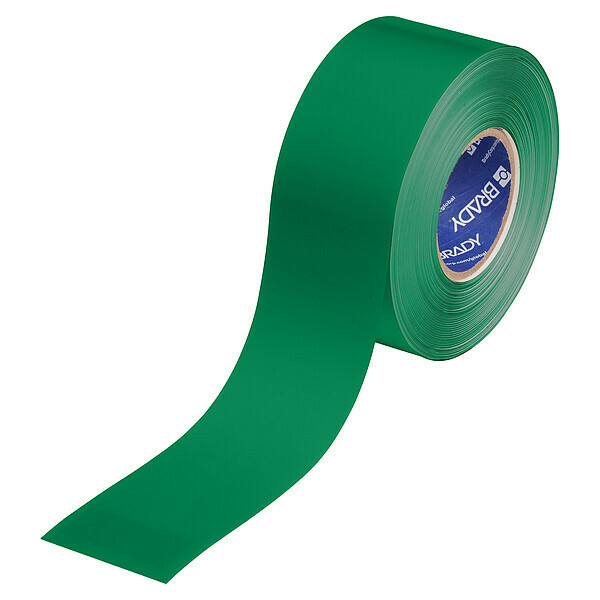 Brady Floor Marking Tape, Green, 3"W, 100ft 177031