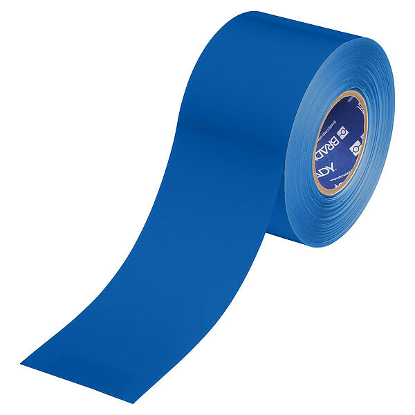 Brady Floor Marking Tape, Blue, 4"W, 100ft 177037