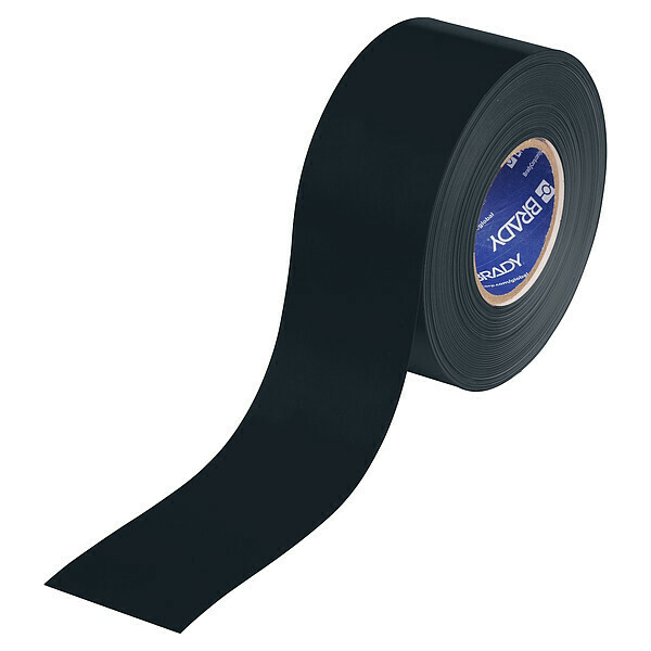 Brady Floor Marking Tape, Black, 3"W, 100ft 177049