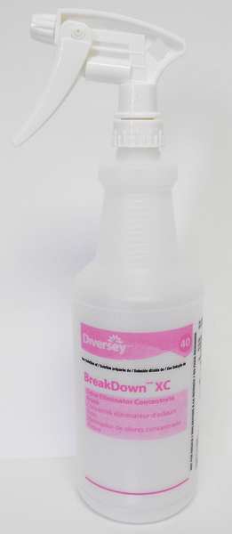 Diversey Trigger Spray Bottle: 32 oz Container Capacity, Mist/Stream, White, White, HDPE, 12 Pk 130262