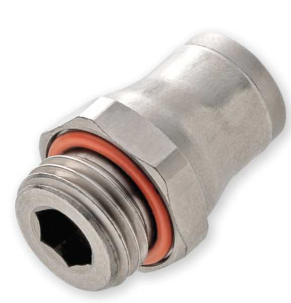 Legris Push-to-Connect, Threaded Male Connector, 1/4 in Tube Size, Brass, Silver 3601 06 10