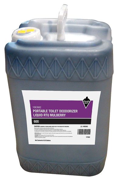 Tough Guy Toilet Deodorizer, Jug, 6 Gal, Ready To Use Liquid, Mulberry Fragrance 18E882