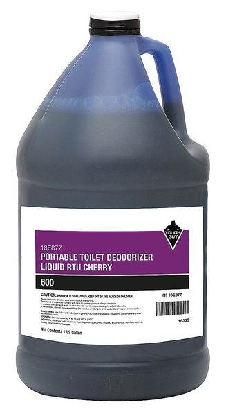 Tough Guy Toilet Deodorizer, Jug, 1 Gal, Ready To Use Liquid, Cherry Fragrance 18E877