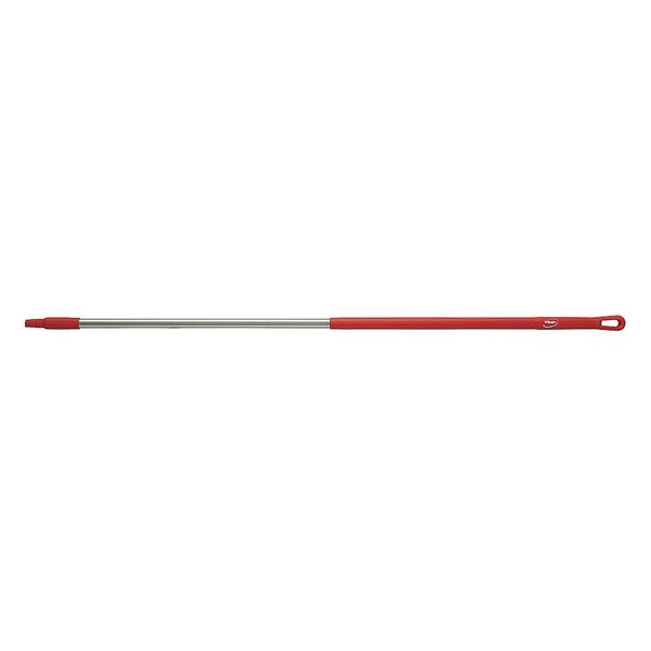 Vikan 1510mm Color Coded Handle, 1 1/4 in Dia, Red, Stainless Steel 29394