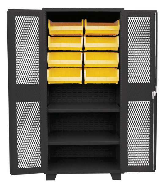 Jamco Extra-Heavy Duty Bin Cabinet, 36 in W, 78 in H, 24" D, 8 Bins DH236BL