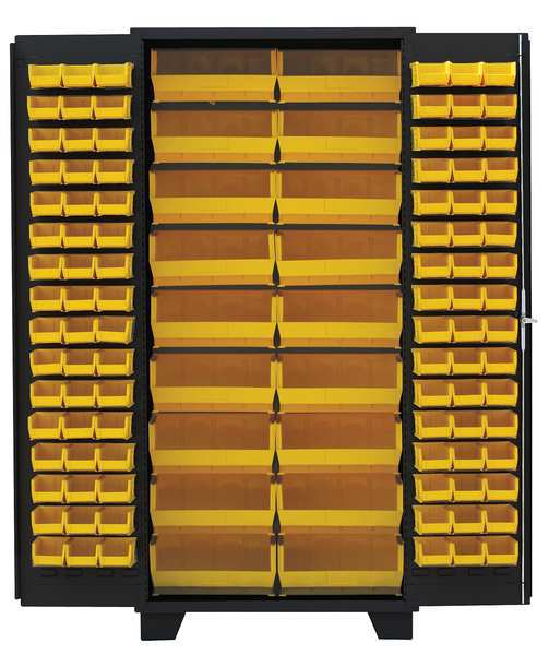 Jamco Extra-Heavy Duty Bin Cabinet, 36 in W, 78 in H, 24" D, 114 Bins DP236BL