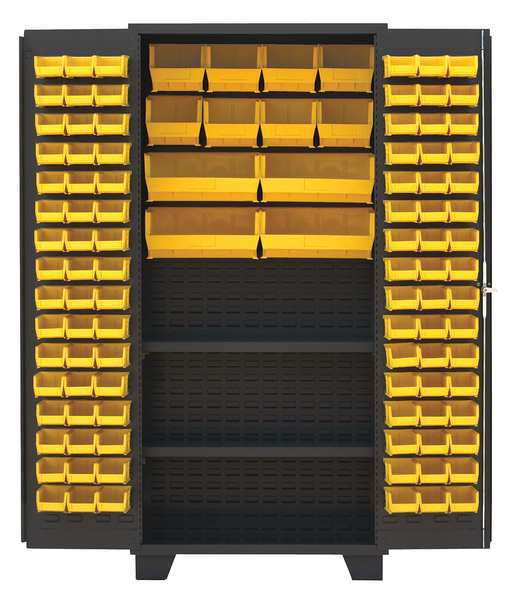 Jamco Extra-Heavy Duty Bin Cabinet, 36 in W, 78 in H, 24" D, 108 Bins DX236BL