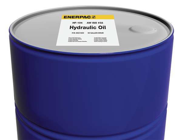 Enerpac 55 gal Drum, Hydraulic Oil, 32 ISO Viscosity, Not Specified SAE HF104