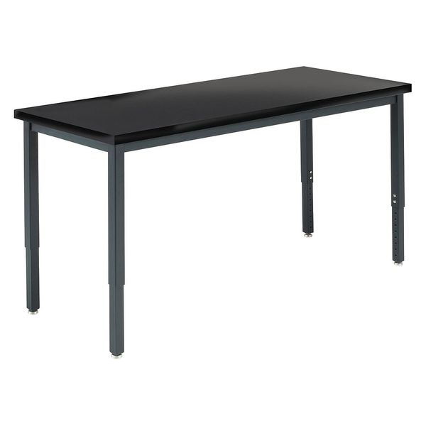 Diversified Spaces Rectangle Adjustable Table, 60" X 62" X 23" to 37.5", Phenolic Resin Top, Black X8144