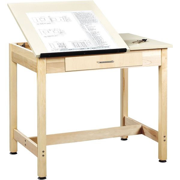 Diversified Spaces Rectangle Drafting Table, 2 pcs., Top, 36"x24"x30", 36" X 30", Almond DT-1SA30