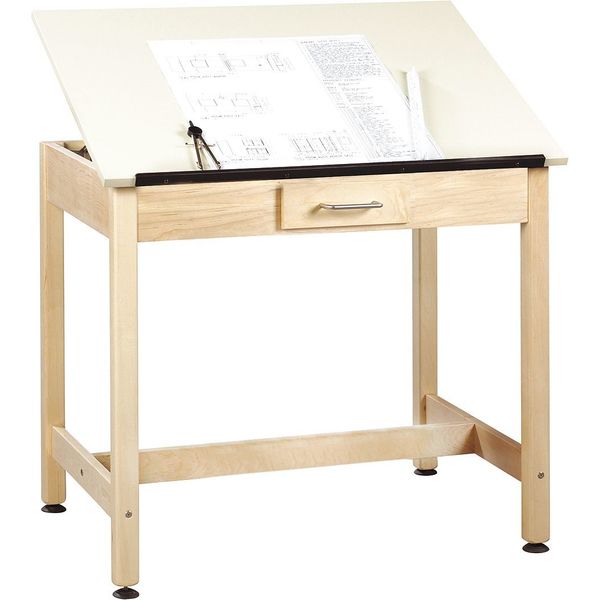 Diversified Spaces Rectangle Drafting Table, 36" X 38" X 30", HPL Top, Almond DT-2A30