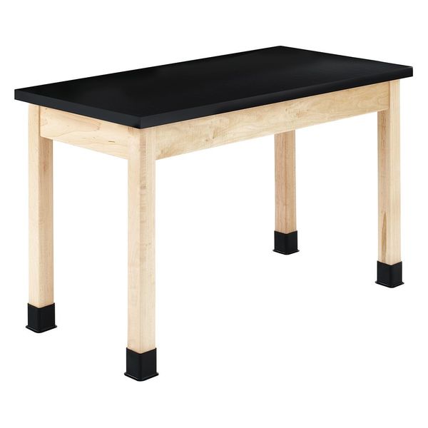 Diversified Spaces Rectangle Table, 60" W, 32" L, 30" H, ChemGuard Laminate Top, black P7142BM30N