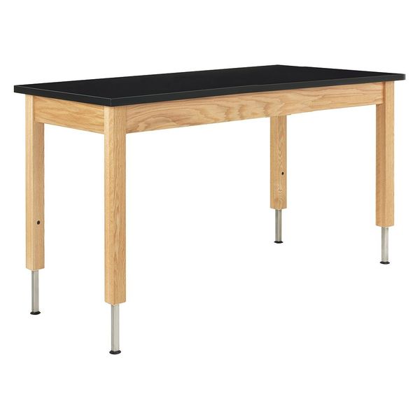 Diversified Spaces Rectangle Adjustable Table, 60" X 62" X 30"-36", Epoxy Resin Top, Black A7146K