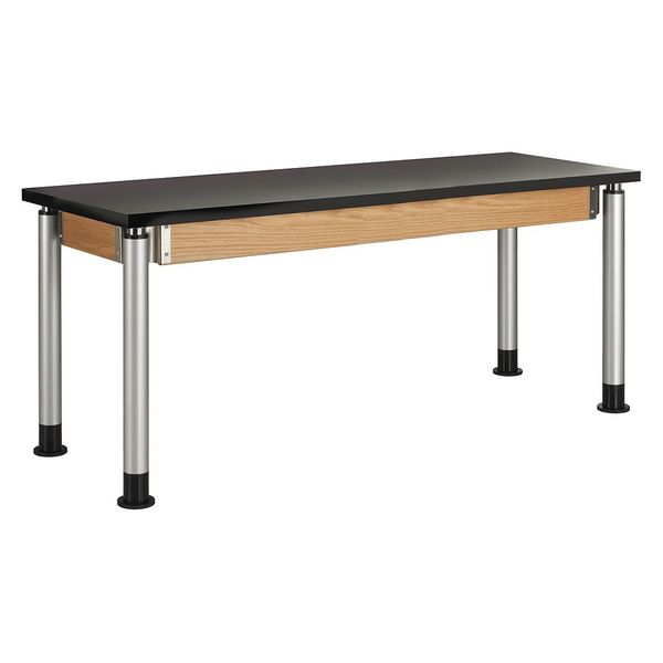 Diversified Spaces Rectangle Adjustable Table, 72" X 26" X 42", Phenolic Resin Top, black P8304K