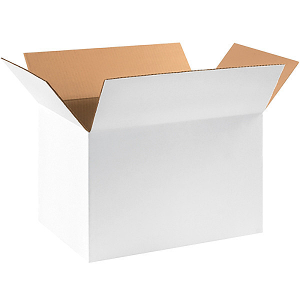 Zoro Select Corrugated Boxes, 18" x 12" x 12", White, 25/Bundle 22XL68