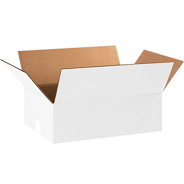 Zoro Select Corrugated Boxes, 18" x 12" x 6", White, 25/Bundle 22XL71