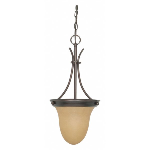 Nuvo 1 Light 10 in. Pendant Champagne Linen Washed Glass Bronze 60-1278