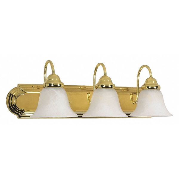 Nuvo Ballerina 3 Light 24 in. Vanity Alabaster Glass Bell Shades 60-329