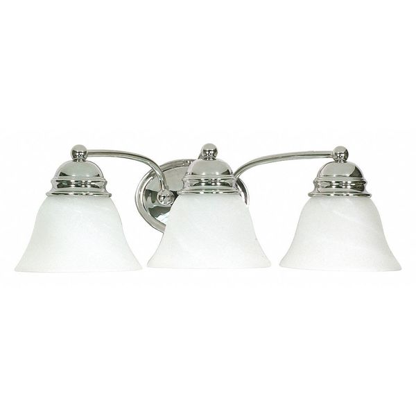 Nuvo Empire 3 Light 21 in. Vanity Alabaster Glass Bell Shades Chr 60-338