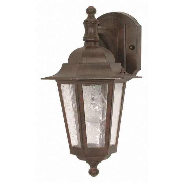Nuvo Cornerstone 1-Light 13 in. Wall Lantern Arm Down with Clear Seed Glass 60-3474