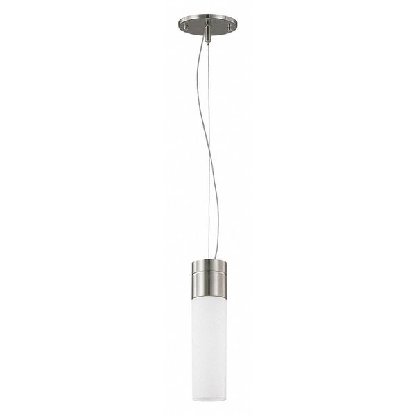 Nuvo Link 1 Light Tube Pendant White Glass 13w GU24 Lamp I Brushe 60-3951