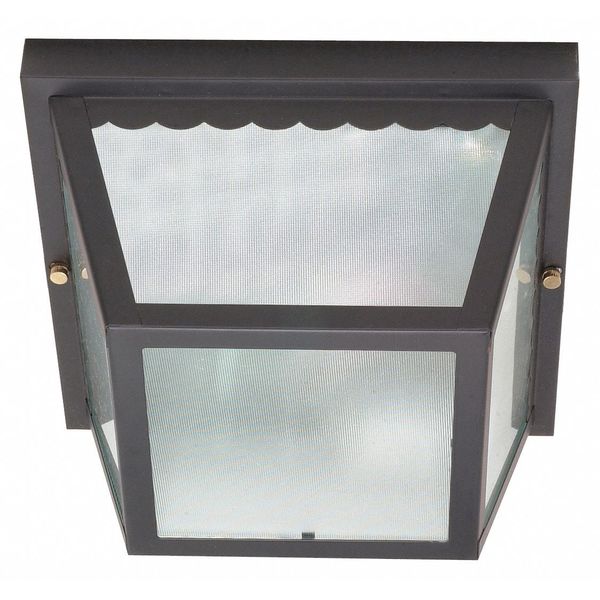 Nuvo 2-Light 10 in. Carport Flush Mount with Textured Frosted Glass 60-473