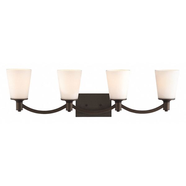 Nuvo Laguna 4 Light Vanity Forest Bronze White Glass Forest Bronz 60-5974