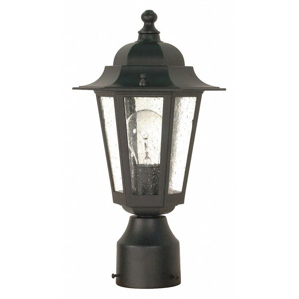 Nuvo Cornerstone 1-Light 14 in. Post Lantern with Clear Seed Glass 60-996