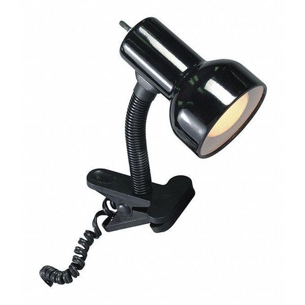 Satco Clip On Goose Neck Lamp Steel Black Finish Black SF76-226