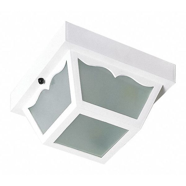 Nuvo 1-Light - 8in. - Carport Flush Mount - With Frosted Acrylic Panels - White Finish SF77-835