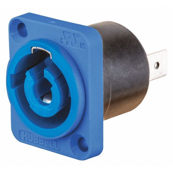 Hubbell Wiring Device-Kellems Insul-Lock, Panel Mount Inlet, Blue, 25 HBLPMIBL