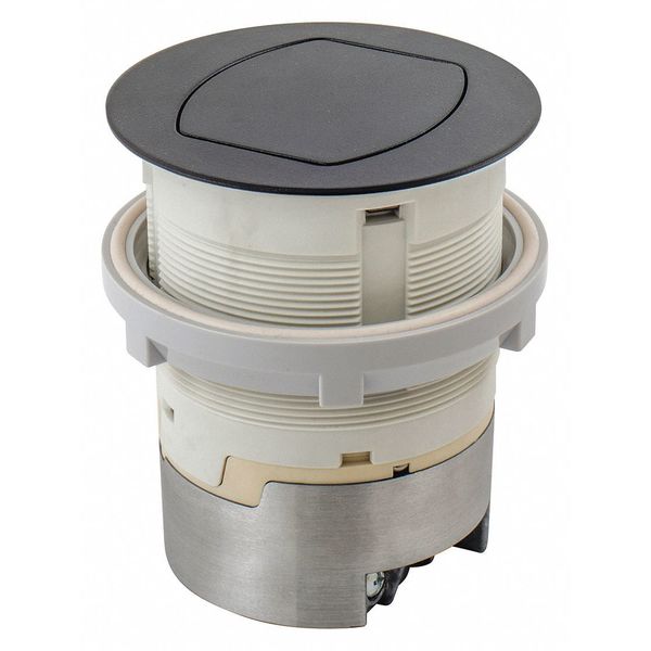 Hubbell Wiring Device-Kellems Ktcn Cntr, Receptacle, Flush Black, 15A Kit RCT201BK