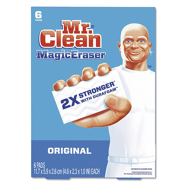 Mr. Clean Magic Eraser, 2-3/10" x 4-3/5" x 1", PK6 79009PK