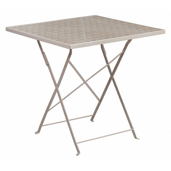 Flash Furniture 28" Square Light Gray Steel Folding Patio Table CO-1-SIL-GG