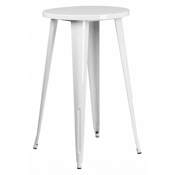 Flash Furniture 24" W, 24" L, 41" H, Galvanized Steel, Rubber Top, White CH-51080-40-WH-GG