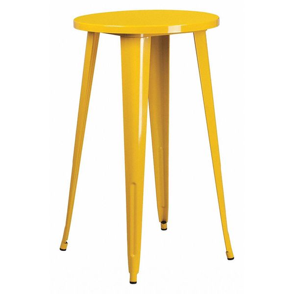 Flash Furniture 24" W, 24" L, 41" H, Galvanized Steel, Rubber Top, Yellow CH-51080-40-YL-GG
