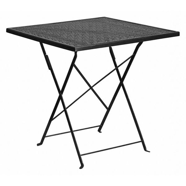 Flash Furniture 28" Square Black Steel Folding Patio Table CO-1-BK-GG