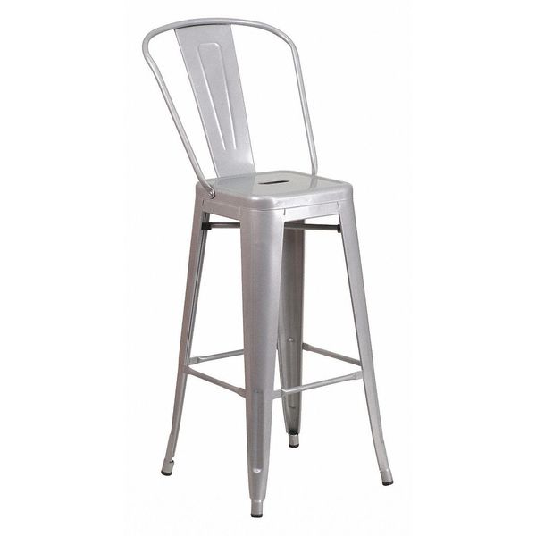 Flash Furniture 30" High Silver Metal Indoor-Outdoor Barstool CH-31320-30GB-SIL-GG